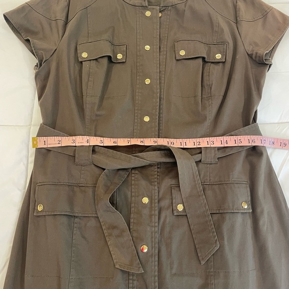 Calvin Klein Military Style Dress Size 14 Olive Green - Picture 6 of 9